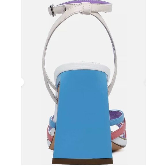 Vivianly Womens Multicolor Strappy Block Heel Sandals - Size 7.5 - Picture 3 of 11